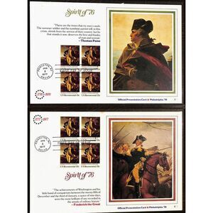Lot of Five Rare First Day Cover Stamp‎ Art Presentation Cards Fleetwood Vintage